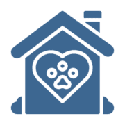 Blue animal shelter symbol