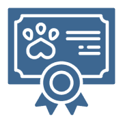 Pet certificate with paw print